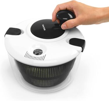 Салатниця-центрифуга Salter 3.5L – миття, сушіння та подача, чорна