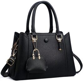 Сумка жіноча Myhozee середнього розміру зі штучної шкіри, чорна: сумка-шопер, кросбоді, сумка на плече