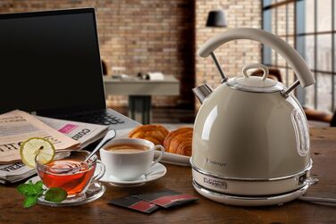 Ariete Vintage Electric Kettle - 1.7L, 2000W - Green/Beige