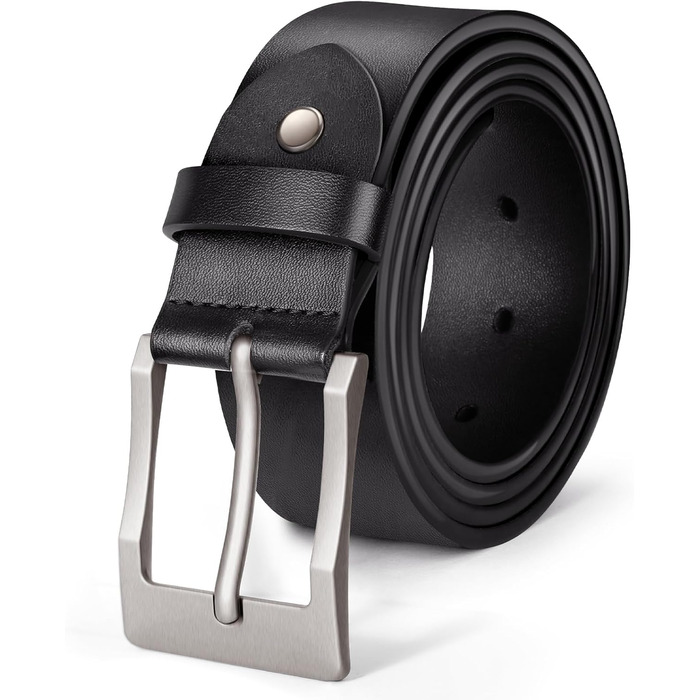 Чоловічий шкіряний ремінь J.Fée, ширина 35 мм, квадратна пряжка, срібна, чорний або коричневий, подарунок для чоловіків, довжина 110-130 см