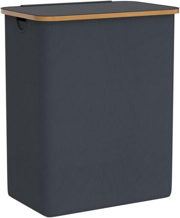 FALKENWERK Laundry Basket with Lid 145L - Water-Repellent Laundry Collector with 3 Compartments & Removable Laundry Bags - Foldable Laundry Box with Washing Instructions - Laundry Basket 3 Compartments