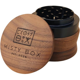 Misty Box – Преміум гріндер-крашер з дерева, 4-частинний, 67 мм, довговічний дерев'яний подрібнювач, ідеальний для подарунка