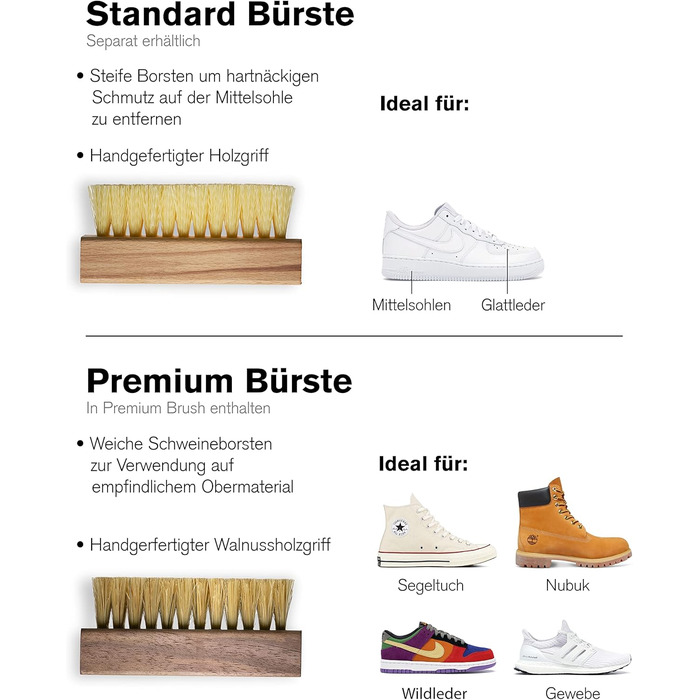 Jason Markk Cleaning Brush and 8oz/236ml Deep Cleaner Set - For cleaning and care of shoes and various materials (8oz + Premium Brush Bundle)