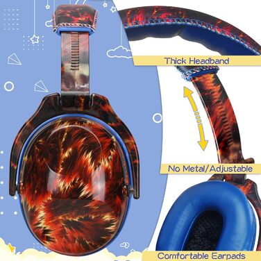 Навушники для захисту від шуму для дітей з аутизмом, SNR 28 dB. Ідеально для феєрверків та концертів.