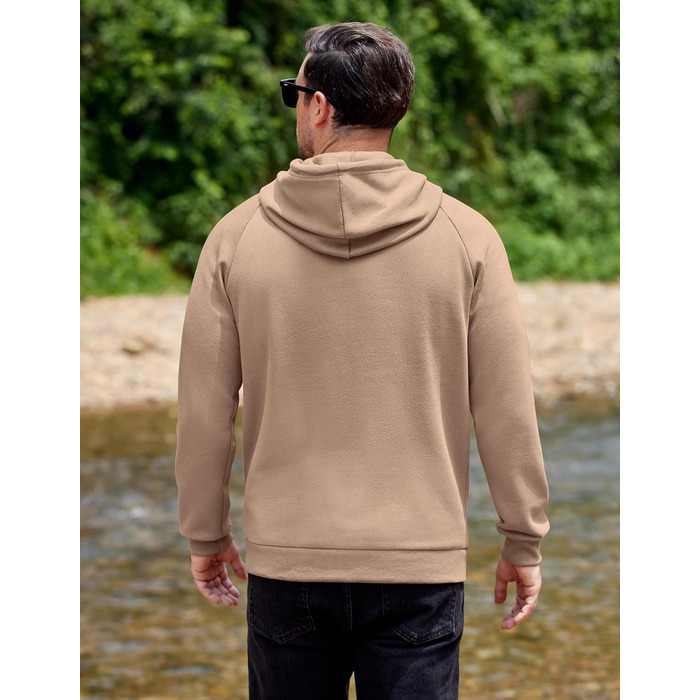 COOFANDY Худі для чоловіків з капюшоном, теплий світшот з флісу, бавовняний світшот з кишенями, чоловічий худі (Хакі, XL)