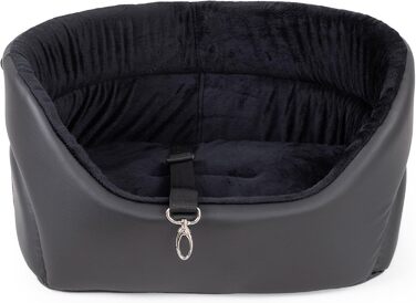 Автокрісло для собак Boutique Zoo M: 51x40 см, чорний, штучна замша - універсальне, миється, зносостійке