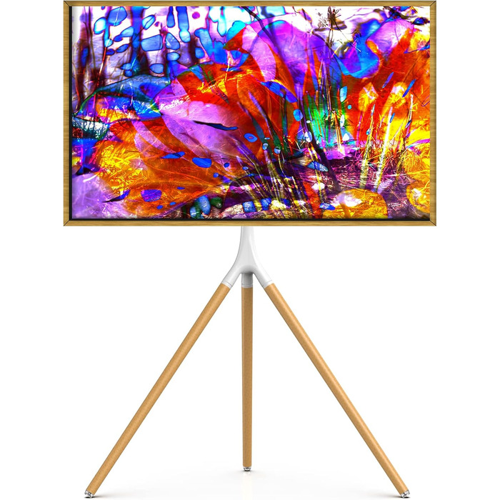 Підставка для телевізора на штативі для екранів 114.3–165.1 см (45–65 дюймів) LED, LCD, OLED, Flachbildschirm, регульована висота, поворотна на 180°, з органайзером кабелів, для вітальні, студії (білий)