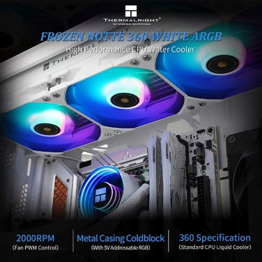 Рідинне охолодження (СРО) Thermalright Frozen Notte 360 White ARGB V2 для Intel та AMD