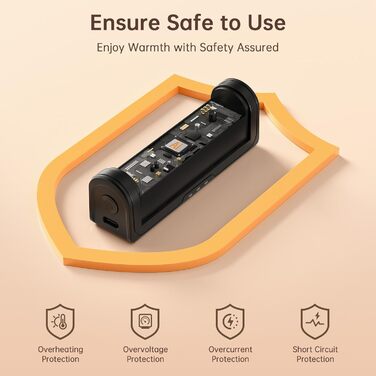 Jonwall Електричні кишенькові грілки для рук 2 шт., USB-зарядка, 3 рівні нагріву, для кемпінгу, гольфу, теплий подарунок, чорний