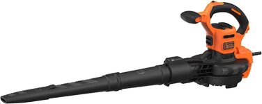 Black+Decker 3-in-1 Electric Leaf Blower/Vacuum BEBLV301 (3,000 Watts, with Shredder + attachable leaf rake, 72L collection bag backpack - high blowing speed & adjustable suction power)