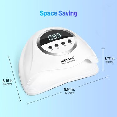 JODSONE 320W UV LED лампа для нігтів з авто-сенсором, 72 світлодіоди (червоне світло) та 4 таймерами (10/30/60/99s) – професійний апарат для сушіння гель-лаку, гелю та шелаку для рук і ніг