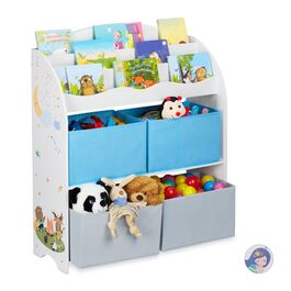 Дитяча полиця Relaxdays з 4 тканинними коробками