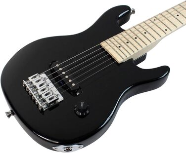 Дитячий електрогітарний набір YMC, 76.2 см, з підсилювачем 5 Вт, Gigbag, ремінь, кабель, струни, медіатори та ключ, Чорний