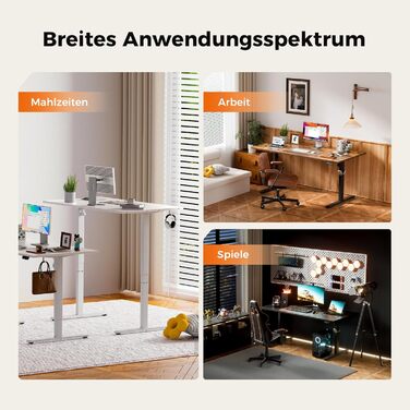 Електричний стіл Agilestic з регулюванням висоти 180x80 см, білий. Зручний комп'ютерний стіл з пам'яттю, ергономічний, стабільний