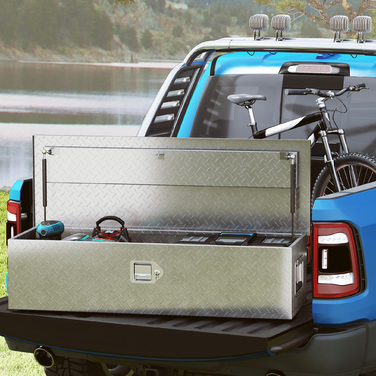 HOMCOM Tool Box Storage Box made of Aluminum with Side Handles, Lock and Keys, Truck Tool Box, Storage Box for Trailer, 99 x 33 x 25.5 cm | Aosom