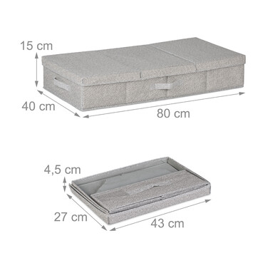 Set of 2 Under-Bed Storage Boxes with Lid