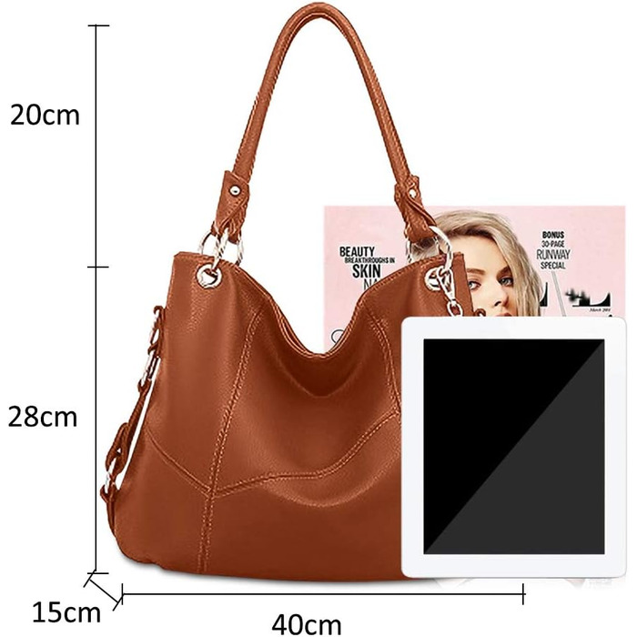 Сумка жіноча Nicole & Doris шкіряна шопер великої місткості з китицею (цегляно-червона)