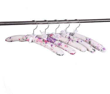 Amber Home 10-Piece 43cm Printed White Satin Clothes Hangers, Soft Silk Hangers for T-Shirt, Shirt, Coat, Dress, Tank Top, Wedding Dress, Sweater with Swivel Hook