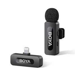 BOYA BY-V1: Бездротовий мікрофон-петличка для iPhone, Android, USB-C. Запис відео з шумозаглушенням, 48 КГц/16 біт, 9 годин роботи від акумулятора