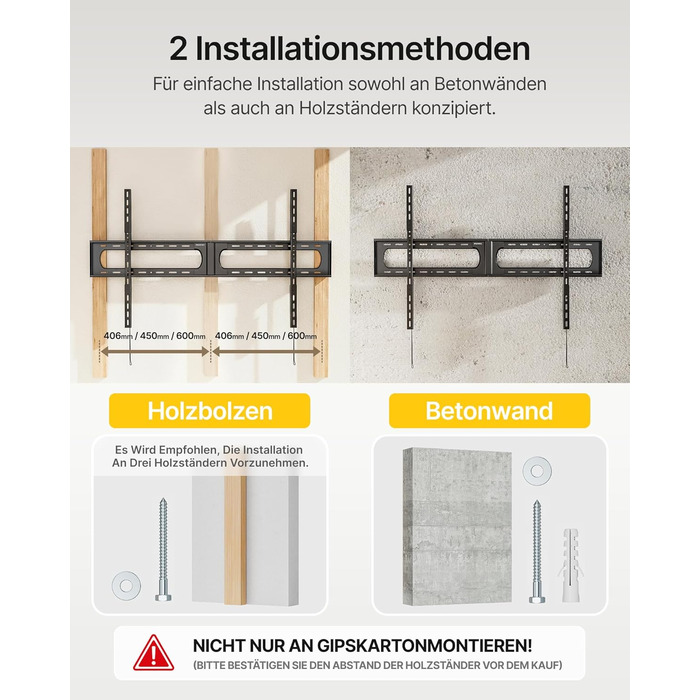 Кріплення для телевізора monTEK Heavy Duty – настінне кріплення для телевізорів 37-140 дюймів, до 136 кг, ультратонкий профіль 32 мм, сумісність з дерев'яними стійками 406/450/600 мм, VESA до 1200x800 мм