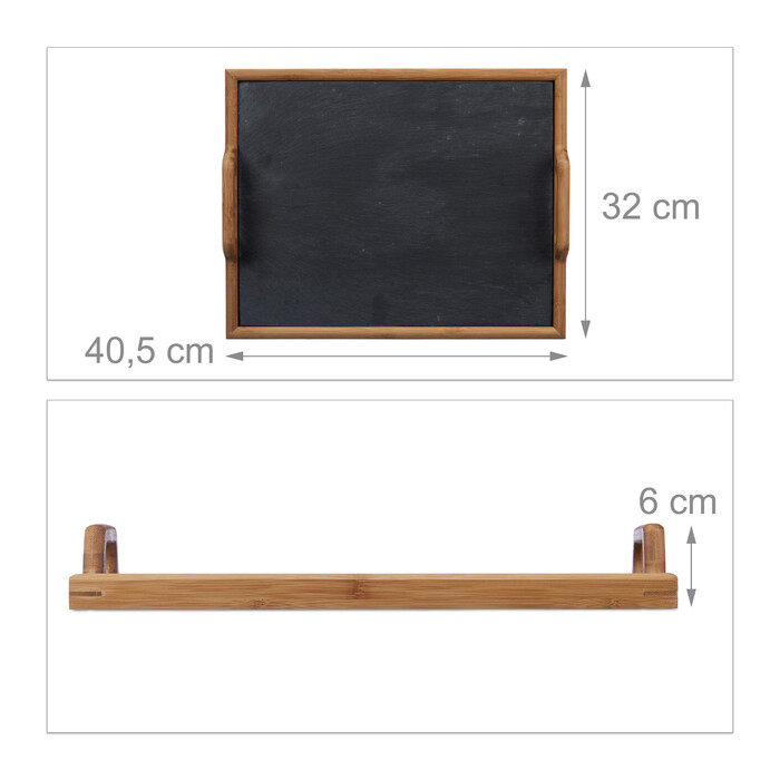 Relaxdays Serving Tray with Slate Plate
