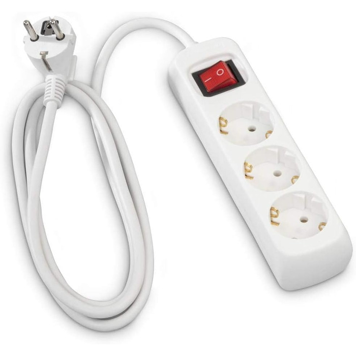 Мережевий фільтр Hama 3-fach з вимикачем економії енергії, 1.4м, GS сертифікат, для дому та офісу