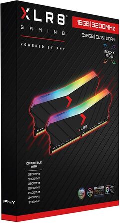 Пам'ять для ПК PNY XLR8 Gaming Epic DDR4 RGB 3200MHz (16GB 2x8GB) Чорний