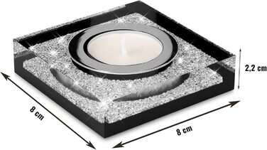 Свічник у вигляді лотоса з кристалами Swarovski, чорний, сучасна декорація для столу, різдвяний декор, набір 3 шт.