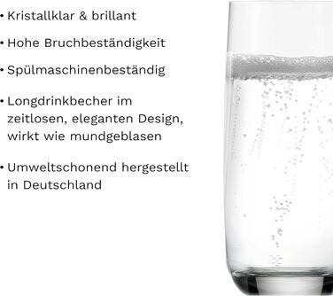Набір келихів Stölzle Lausitz Weinland Longdrink 6 шт, 390 мл – кришталеві келихи для коктейлів, води, соків – міцні, для посудомийної машини
