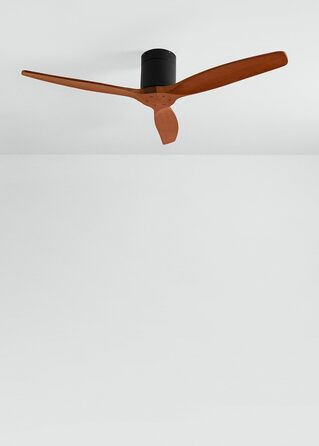 Вентилятор стельовий Windcalm M/Deckenventilator ABS з дистанційним керуванням, 40W, Ø132cm, тихий, з таймером (1-4 год), DC-двигун, літньо-зимовий режим, дерев'яний дизайн (без освітлення)