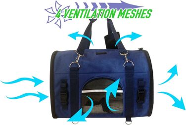 Рюкзак-переноска для тварин 6-в-1, фронтальний/грудний, на плече та як сумка, автокрісло, 2 положення для зручності під авіасидіння, м'яка переноска. Підходить для тварин 36-41 см, S: для тварин 26-41 см у висоту (L 45 x B 25 x H 30 см)