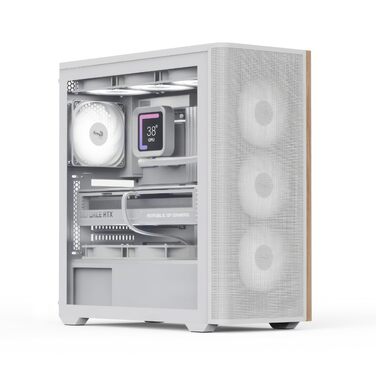 Корпус для ПК Aerocool D502A Mid-Tower: сітка Airflow, 4 RGB-вентилятори, підтримка ATX/Micro-ATX/Mini-ITX, скло, білий колір