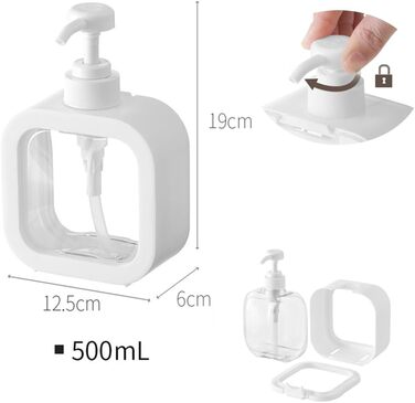 Набір дозаторів для мила та гелю для душу (2 шт, 500 мл, чорний)