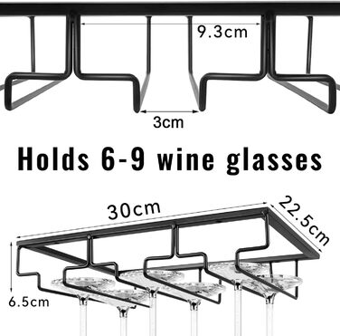 Металевий трирядний тримач для келихів вина Anshuke – 8-12 келихів, для дому, ресторану, бару
