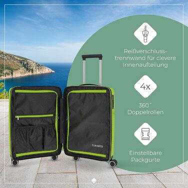 Набір валіз Travelite Orbitа 3 шт. (L/M/S) з жорстким корпусом, 4 колеса, TSA-замок, Limone