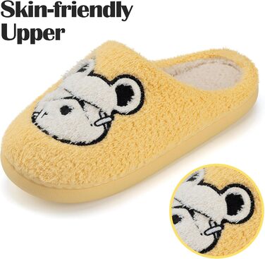 Тапочки зимові Mishansha для жінок та чоловіків, теплі плюшеві, з піною Memory Foam, розмір 36-47, жовті