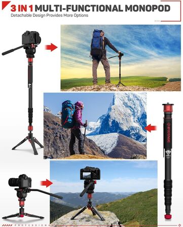 Монопод IFOOTAGE Cobra 3 A180T для камер Sony, Nikon, DSLR, з алюмінію, до 8 кг