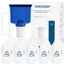 Скляний фільтр-віддімник Wessper D2 BOROSILICATE 3л, синій + 11 фільтрів