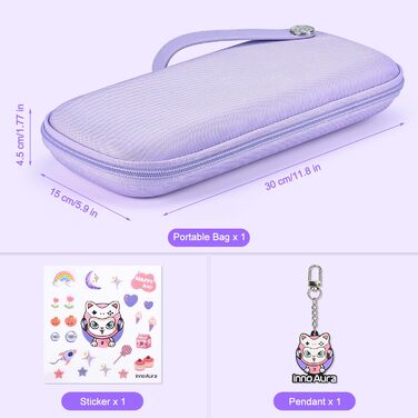 Чохол для Nintendo Switch 2 innoAura Switch 2 Tasche, фіолетовий (Galaxy Lila) - водостійкий, з амортизацією, відділенням для AirTag та великою сітчастою кишенею