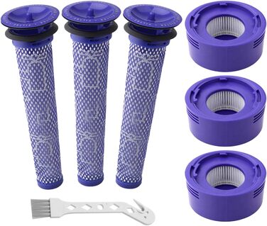 Фільтри для пилососа Dyson V7, V8, V8+ Wolfish (3+3+1) - комплект, замінник 965661-01, 967478-01