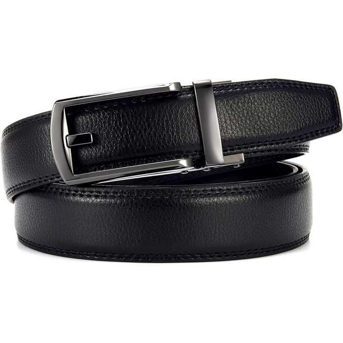 Чоловічий шкіряний ремінь CHAOREN з автоматичною пряжкою, 32 мм, для бізнесу та офіційних заходів, без дірок, розмір 100-110 см (загальна довжина 125 см)