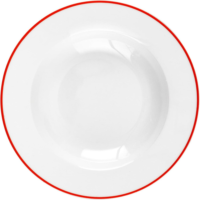 Набір посуду Baroni Home 18 предметів для 6 осіб: тарілки, супові тарілки, плоскі тарілки, тарілки для десерту/фруктів (Red Line, порцеляна)