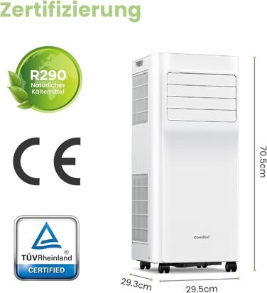 Мобільний кондиціонер Comfee Breezy Cool Pro 2.0 (7000 BTU, 2kW) з Wi-Fi, охолодження, вентиляція, осушення, для кімнат до 68 м³