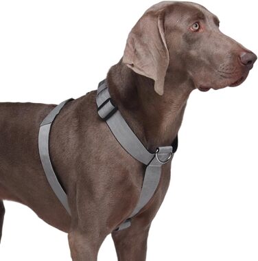 Шлейка для собак FEimaX для великих собак, тактична, не тягне, дихаюча, комфортна, сіра, міцна