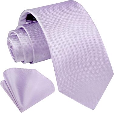 Набір краваток Enlision для чоловіків: однотонні краватки та кишеньковий хустинка. Класичний стиль для весілля, ділових зустрічей та особливих подій. (Фіолетовий)