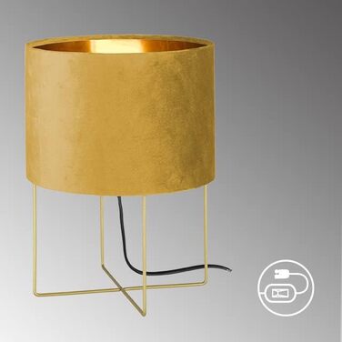 Настільна лампа Fischer & Honsel Aura: класичний дизайн, золото, смарагдовий відтінок, E14, 34см