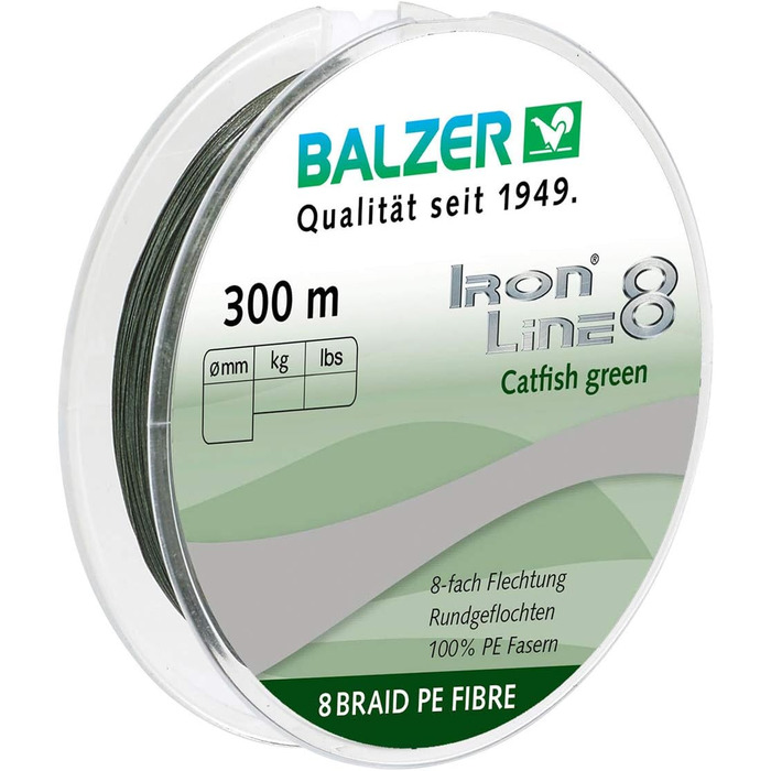 Плетена рибальська волосінь Balzer Iron Line 8 Catfish 300 м для сома