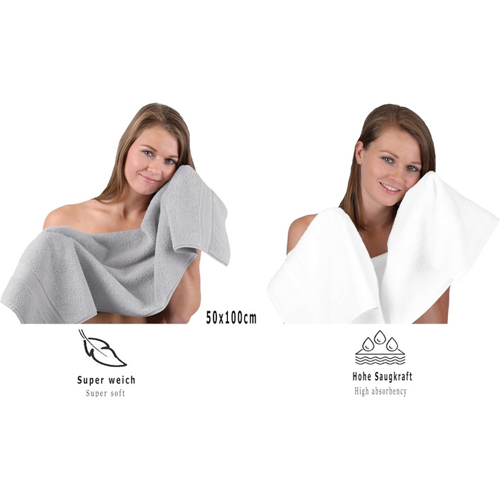 Набір рушників Betz 10 штук Premium 100% бавовна: 2 великі, 4 середні, 2 гостьові, 2 рукавички. Кольори: антрацит & сріблястий сірий