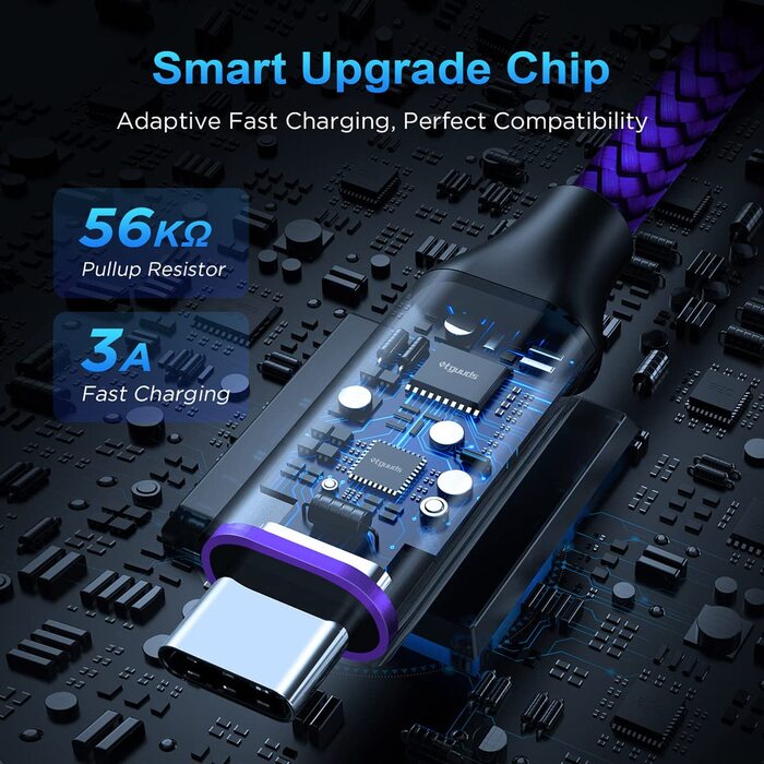 Кабель USB-C 30см [2 шт], білий: USB-A на USB-C, швидка зарядка, нейлон, сумісний з iPhone 16/15 Pro Max, Samsung Galaxy S24/S23/S22/S21/S20/S10/S9, A35/A53