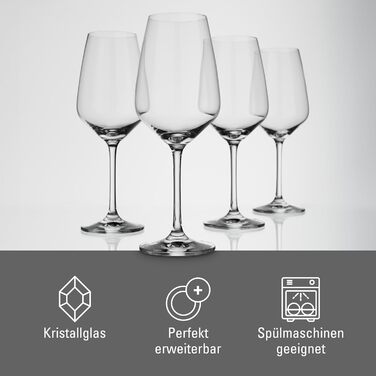 Набір келихів для білого вина Villeroy & Boch vivo by Group Voice Basic, 4 шт., 356 мл, кришталеве скло, придатні для миття в посудомийній машині